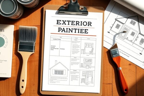 Exterior house painting project in progress