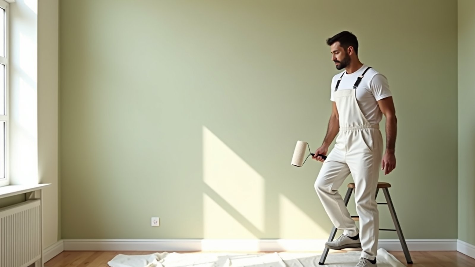 Painted bathroom interior