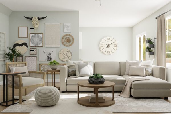 Freshly painted modern interior living room
